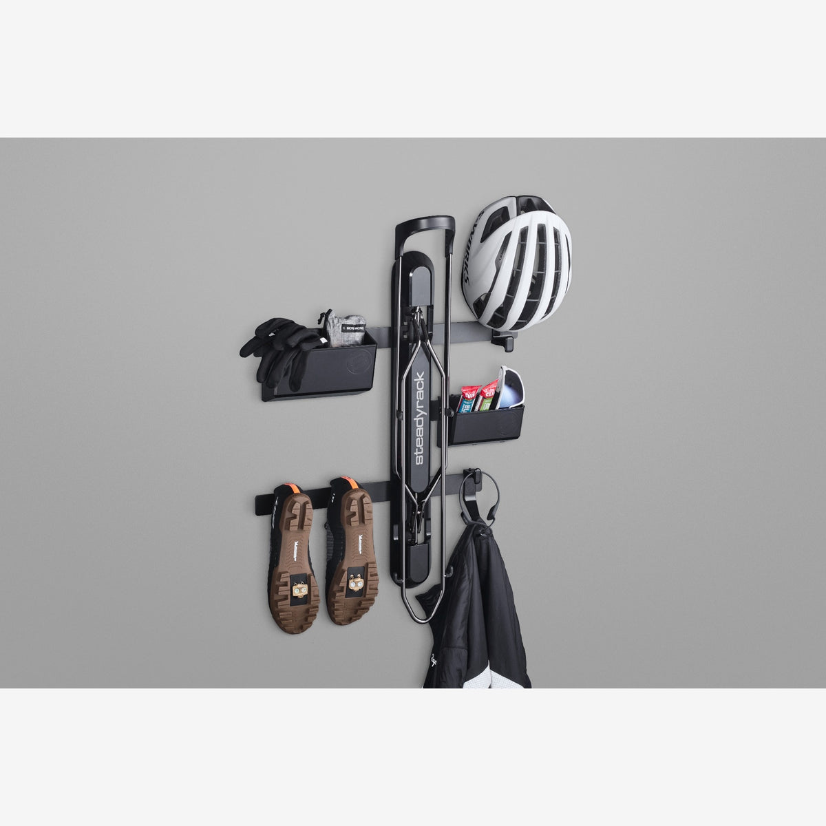 Steadyrack GearMate ארגונית לציוד, מתלה אופניים לקיר