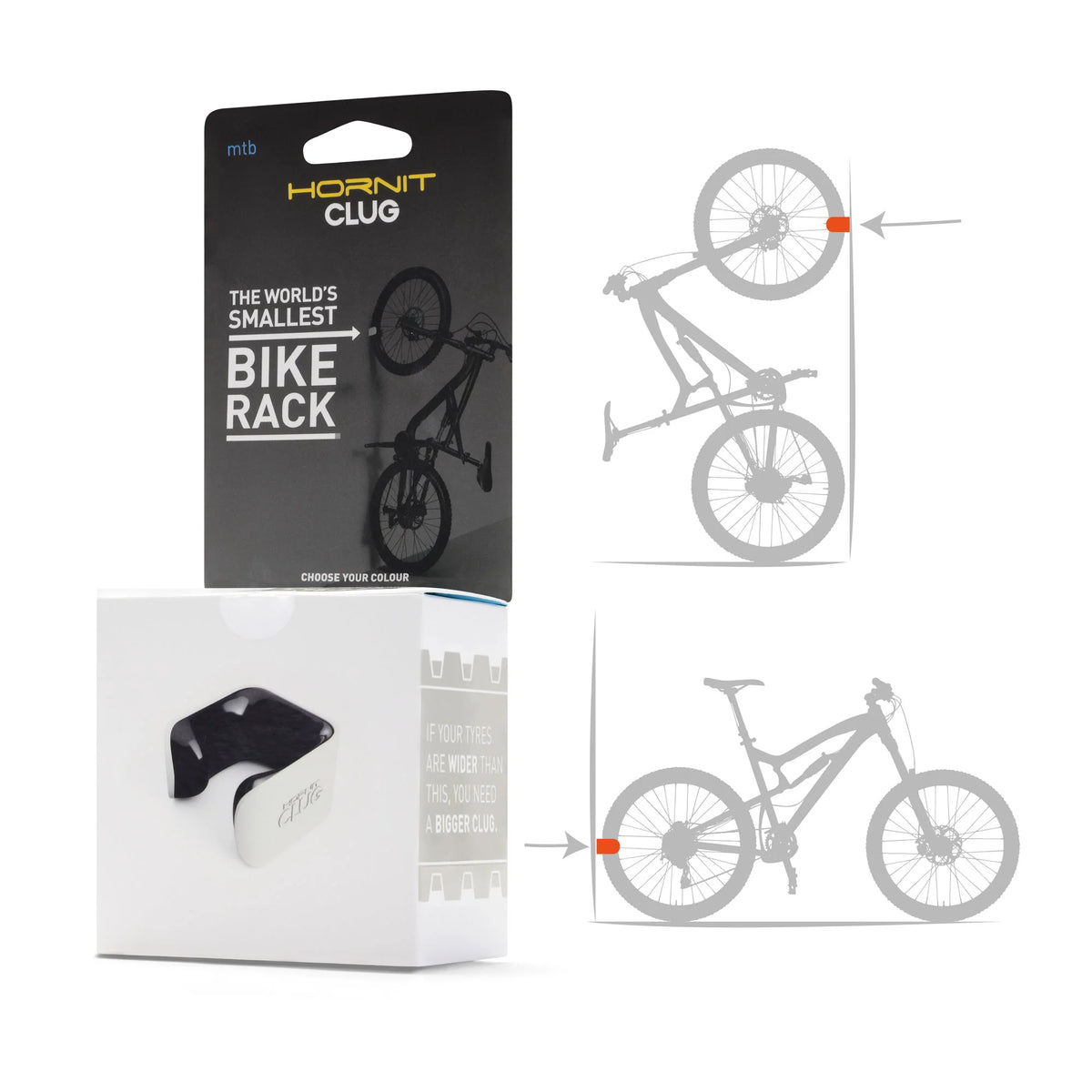 Clug MTB 1.75"- 2.25", מתלה אופניים לקיר, מבט 5