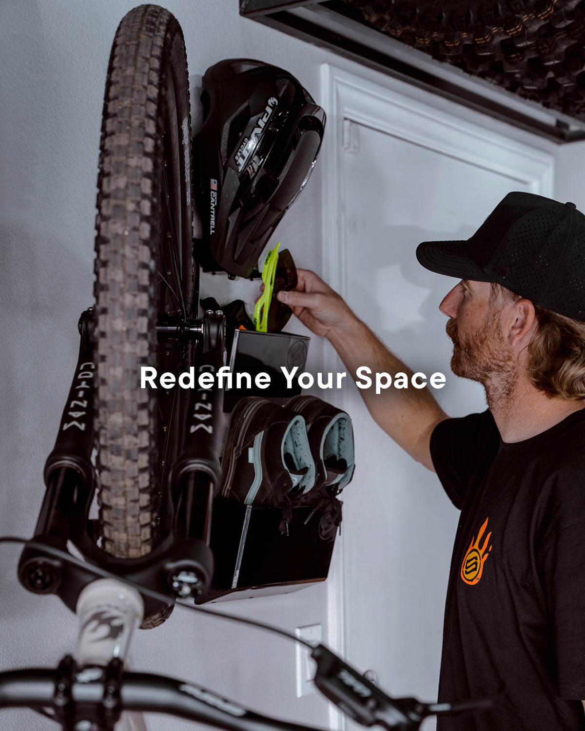 Steadyrack GearMate ארגונית לציוד, מתלה אופניים לקיר, מבט 2
