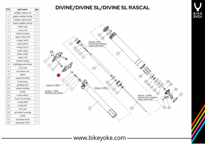 חבק תחתון למוטות אוכף BIKEYOKE Divine/SL/Rascal